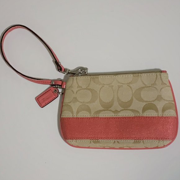 Coach Pink and Gold Monogram Wristlet - Picture 2 of 2